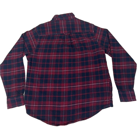 Orvis Flannel Shirt Jacket Mens M Red Black Plaid Shacket Chest Pockets - Picture 2 of 9